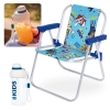 Kit Cadeira de Praia Infantil em Aluminio Azul Patrulha Canina + Garrafa 660ml Squeeze Azul Kids