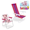 Kit Cadeira de Praia Infantil Patrulha Canina Rosa + Cadeira de Praia Adulto 4 Posies em Ao Colorida