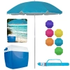 Kit Caixa Trmica 34 Lts Azul + Guarda Sol 1,60m Aluminio Colorido Al-mare Neon Passeio Parque e Praia