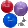 Kit Bolas Suas Treino Vermelha 45 Cm + Roxa 55 Cm + Azul 65 Cm + Bomba para Inflar Pilates Yoga
