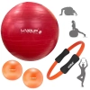Kit Funcional Bola Pilates Vermelha 45cm + Anel Fortalecedor + 2 Overball 25cm + Bomba Inflar Treino Kit Funcional Bola Pilates Vermelha 45cm + Anel Fortalecedor + 2 Overball 25cm + Bomba Inflar Treino