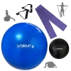 Kit Bola Premium Azul 65 Cm + Faixa Elastica Media + Overball 25cm + Bomba Inflar + Pegador Academia Kit Bola Premium Azul 65 Cm + Faixa Elastica Media + Overball 25cm + Bomba Inflar + Pegador Academia