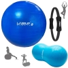 Kit Bola Premium Pilates Azul 65 Cm + Feijão 90 Cm + Anel Fortalecer Academia + Bomba Inflar Treino Kit Bola Premium Pilates Azul 65 Cm + Feijão 90 Cm + Anel Fortalecer Academia + Bomba Inflar Treino
