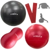 Kit Bolas Pilates Vermelha 45 Cm + Preta 65 Cm + Feijao 100 Cm + Bomba Inflar + Faixa Elastica Leve
