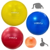 Kit Bolas Treino Vermelha 45 Cm + Azul 65 Cm + Amarela 75 Cm + Overball 25 Cm + Bomba Inflar Pilates