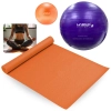Kit Colchonete para Yoga Laranja 1,73m + Bola de Pilates Suia 55 Cm + Overball 25cm Exercicios