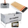 Kit Churrasqueira Porttil To Go Maleta Gourmet + Tabua Retangular Bamboo 48,3 Cm Carne Churrasco