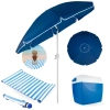 Kit Guarda-sol Articulado 2,50 M com Manivela + Esteira Praia + Caixa Trmica 34 L Piscina e Jardim