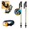 Kit Bssola Alumnio Modelo Militar+ 2 Bastes Caminhada Trilha + Lanterna de Cabea Led Acampamento
