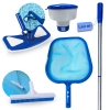 Kit Limpeza de Piscina Flutuador + Peneira + Haste 1,60 M Desmontável + Aspirador + Escova Reta Kit Limpeza de Piscina Flutuador + Peneira + Haste 1,60 M Desmontável + Aspirador + Escova Reta