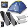 Kit Completo Barraca Iglu 4 Pessoas + 2 Sacos de Dormir Max 2 em 1 + 2 Isolantes T�rmicos Pescaria
