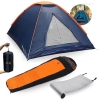Kit Barraca Panda 3 Pessoas + Saco de Dormir -5c  +15c + Isolante Trmico 1,80 M