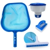 Kit Limpeza de Piscina Clorador + Escova Reta + Peneira + Esponja Kit Limpeza de Piscina Clorador + Escova Reta + Peneira + Esponja