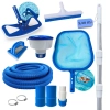 Kit Limpeza Piscina Haste 3,30 M+ Mangueira 6 M 38 Mm + Flutuador+ Aspirador+ Escovas + Peneira