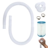 Kit Mangueira 1,45 M 32 Mm (1 Und) + Refil para Reposio Filtro 3600 L/H de Piscina + Abraadeiras
