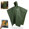 Poncho Capa de Chuva com Capuz Impermevel para Emergencia Adulto em Pvc Verde Camping e Pesca