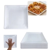 Kit 5 Pratos Quadrados Rasos 25 X 25 Cm Travessas para Por��o Petisco Salgados Restaurante Saladeira Buffet