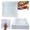 Kit 5 Pratos Quadrados Rasos 30,5 X 30,5 Cm Travessas para Por��o Salgados Restaurante Saladeira Buffet