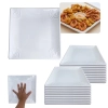 Kit 20 Pratos Quadrados Rasos 25 X 25 Cm Travessas para Por��o Petisco Salgados Restaurante Saladeira Buffet