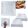 Kit 10 Pratos Quadrados Rasos 30,5 X 30,5 Cm Travessas para Por��o Salgados Restaurante Saladeira Buffet
