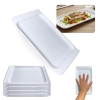 Kit 10 Travessas Bandejas 25 Cm Retangulares para Buffet Sushi Finger Food Petisqueira Doceira Expositor