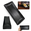 Kit 5 Travessas Rasa 21,5 Cm Prato Preto para Restaurante Comida Japonesa Buffet Sushi em Melamina