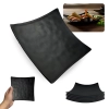 Kit 5 Pratos Quadrados C�ncavo 15 Cm Rasos para Sushi Comida Japonesa em Melamina / Pl�stico Preto