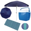 Kit Guarda-sol Articulado Azul 2,40 M + Caixa Trmica 18 L + Esteira 1,80 M