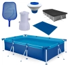 Kit Piscina 3700 Litros em A�o + Clorador + Peneira + Bomba Filtrante Mor 220v + Capa e Forro