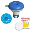 Kit Mini Flutuador Mor + 1 Pastilha de Cloro 200g para Piscinas