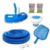 Kit Limpeza Piscina Aspirador + Peneira + Flutuador + Pastilhas Cloro e Mangueira 6 Mts