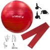 Kit Bola Sua 45cm + Faixa Elstica Leve Vermelha Pilates Yoga Ginstica Alongamento Treino