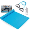 Kit Colchonete em Eva Tapete Yoga 1,73m + Extensor Elstico Azul Tenso Forte Pilates Exercicios