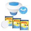 Kit Clorador Flutuante para Piscina + 3 Pastilhas de Cloro 3x1