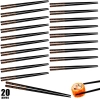 Kit 20 Pares de Hashi para Comida Japonesa em Poliestireno 22 Cm Preto Decorado
