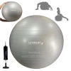 Bola Suia de Pilates Premium Anti Estouro 85 Cm Cinza + Mini Bomba Treino Academia Yoga Exercicios