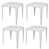 Kit Mesa Quadrada Bela Vista em Plastico Branca 4 Unidades