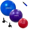 Kit 3 Bolas Suias para Pilates 45cm 55cm e 65cm + Mini Bomba Treino, Yoga, Exercicios e Ginastica