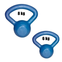 Kit Kettlebell 6kg + 8kg Ferro Pintado Azul