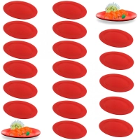 Kit 20 Travessas Prato Oval 25 Cm em Melamina para Sushi Vermelho