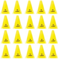 Kit com 20 Cones de Agilidade para Treinamento 18 Cm Amarelo Liveup