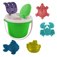 Kit Brinquedos de Praia com 8 Peças Balde Verde