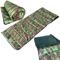 Colchonete Saco de Dormir Solteiro 2 em 1 Camping Camuflado