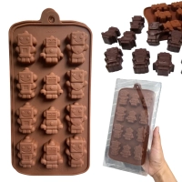 Forminha de Silicone para Chocolate Bombom Formato Robo com 12 Cavidades