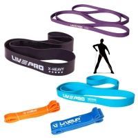 Kit 5 Super Bands Super Forte + Forte + Mdia + Leve+ Super Leve Liveup Sports