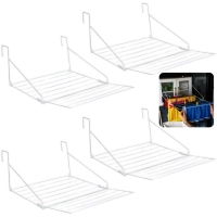 Kit 4 Varais de Porta Dobravel Portatil em Ao Slim Mor para Apartamento / Montagem Sem Furo