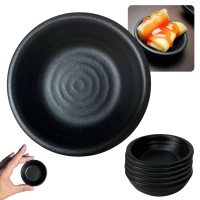 Kit 5 Molheiras Porta Molho Shoyu 30 Ml Redonda para Sushi Comida Japonesa em Melamina Kanpai