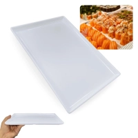 Travessa Prato para Buffet de 24,8 Cm em Melamina Branca Ideal para Sushi Comida Japonesa