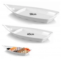 Kit Barca 58 Cm + Barca 40 Cm em Melamina Comida Japonesa Sushi