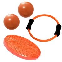 Disco Inflvel Equilibrio + Anel Flexvel + 2 Overball para Pilates 25cm